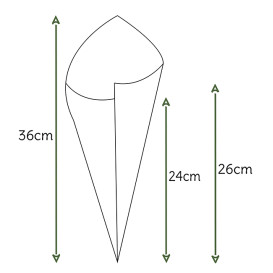 Papírové Kornouty Přírodní Hnědá 340mm 400g (200 Kousky)