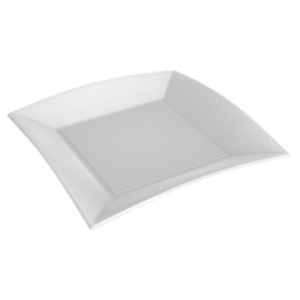 Talíř Čtvercový z Cukrové Třtiny Pěkný Bílý 230x230mm (50 Kousky)