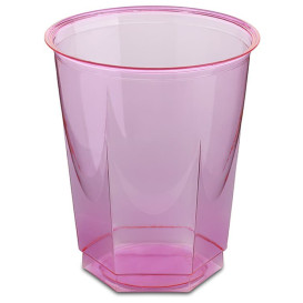 Šestihranný Plastové Kelímek PS Krystal Fuchsie 250ml (10 Kousky)