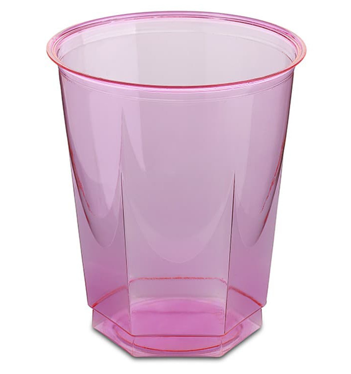 Šestihranný Plastové Kelímek PS Krystal Fuchsie 250ml (10 Kousky) Šestihranný Plastové Kelímek PS Krystal Fuchsie 250ml (10 Kousky)