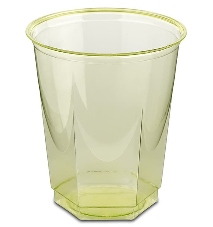 Šestihranný Plastové Kelímek PS Krystal Pistácie 250ml (10 Kousky) Šestihranný Plastové Kelímek PS Krystal Pistácie 250ml (10 Kousky)