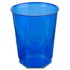 Šestihranný Plastové Kelímek PS Krystal Modrý 250ml (10 Kousky)