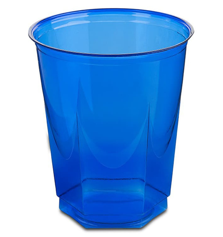 Šestihranný Plastové Kelímek PS Krystal Modrý 250ml (10 Kousky) Šestihranný Plastové Kelímek PS Krystal Modrý 250ml (10 Kousky)
