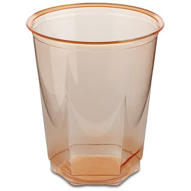 Šestihranný Plastové Kelímek PS Krystal Oranžový 250ml (10 Kousky)