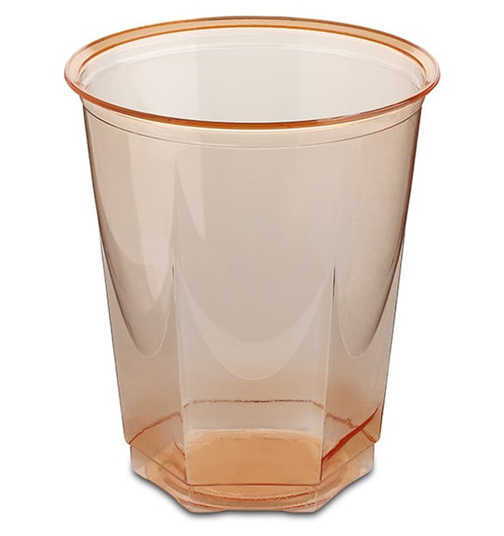 Šestihranný Plastové Kelímek PS Krystal Oranžový 250ml (10 Kousky) Šestihranný Plastové Kelímek PS Krystal Oranžový 250ml (10 Kousky)