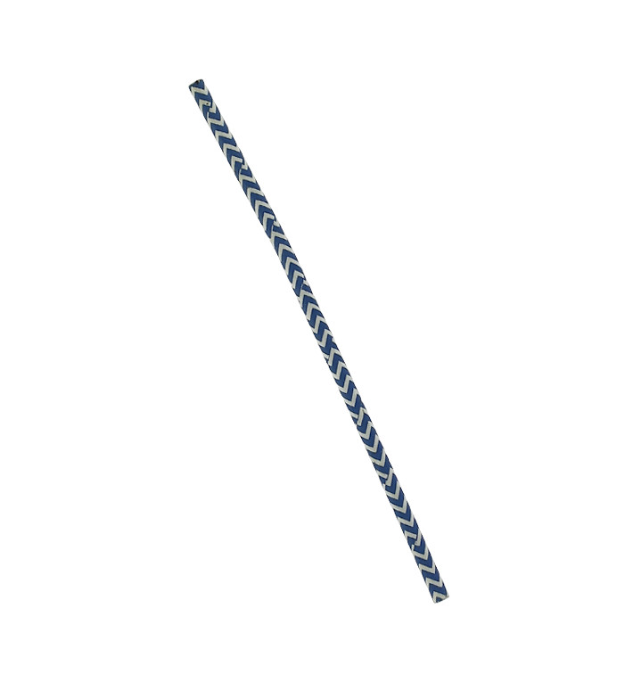 Papírová Rovná Brčka Modrý a Bílý Ø6mm 20cm (100 Kousky) Papírová Rovná Brčka Modrý a Bílý Ø6mm 20cm (100 Kousky)