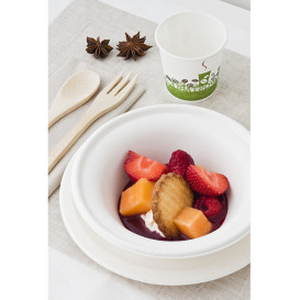 Misky z Cukrové Třtiny Bílý Ø15cm 400ml (25 Kousky)