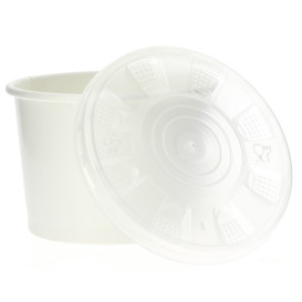 Kartonová Miska Bílý s Víčko PP 250ml (250 Kousky)