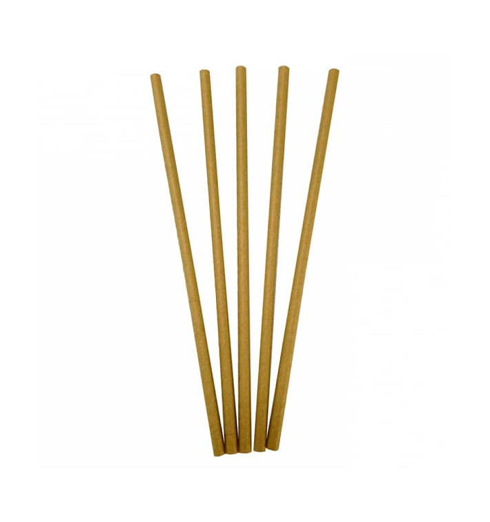 Papírová Rovná Brčka Kraft Ø6mm 20cm (100 Kousky) Papírová Rovná Brčka Kraft Ø6mm 20cm (100 Kousky)