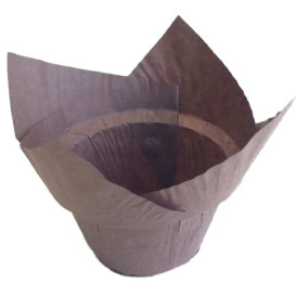Cukrářské Papírové Košíčky " Muffin " Tulipán Step Ø50x55/85 mm Hnědá (2280 Kousky)