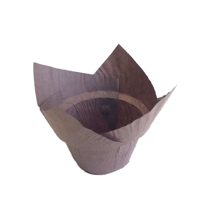 Cukrářské Papírové Košíčky " Muffin " Tulipán Step Ø50x55/85 mm Hnědá (2280 Kousky) Cukrářské Papírové Košíčky " Muffin " Tulipán Step Ø50x55/85 mm Hnědá (2280 Kousky)