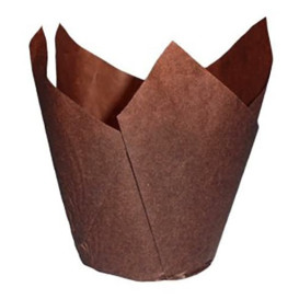 Cukrářské Papírové Košíčky " Muffin " Tulipán Ø50x42/72 mm Hnědá (135 Kousky)