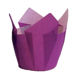 Cukrářské Papírové Košíčky " Muffin " Tulipán Ø50x42/72 mm Fialový (135 Kousky)
