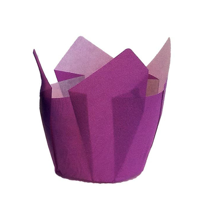 Cukrářské Papírové Košíčky " Muffin " Tulipán Ø50x42/72 mm Fialový (2160 Kousky) Cukrářské Papírové Košíčky " Muffin " Tulipán Ø50x42/72 mm Fialový (2160 Kousky)
