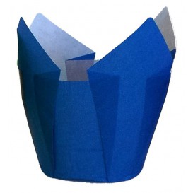 Cukrářské Papírové Košíčky " Muffin " Tulipán Ø50x50/80 mm Modrý (125 Kousky)