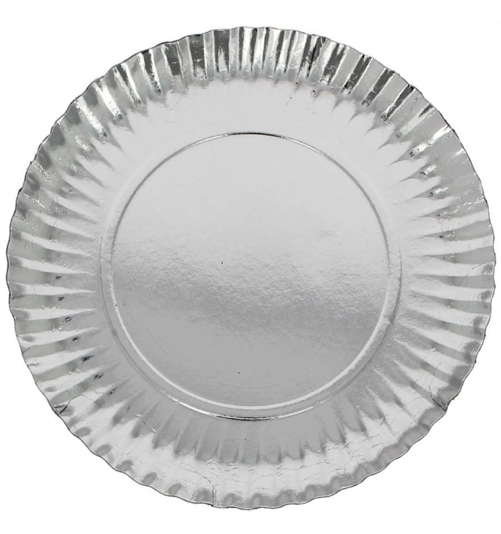 Kartonové Talíře Kulatý Stříbrný 120 mm (100 Kousky) Kartonové Talíře Kulatý Stříbrný 120 mm (100 Kousky)