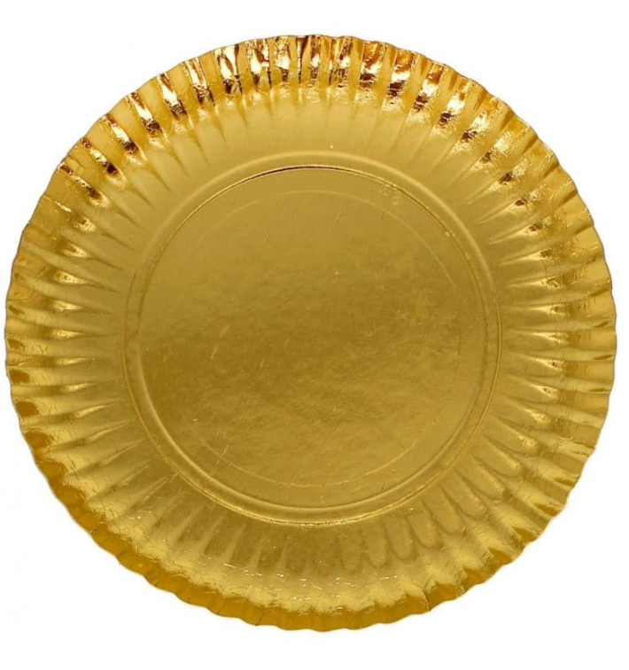 Kartonové Talíře Kulatý Zlatý 100 mm (100 Kousky) Kartonové Talíře Kulatý Zlatý 100 mm (100 Kousky)