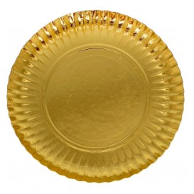 Kartonové Talíře Kulatý Zlatý 250 mm (100 Kousky)