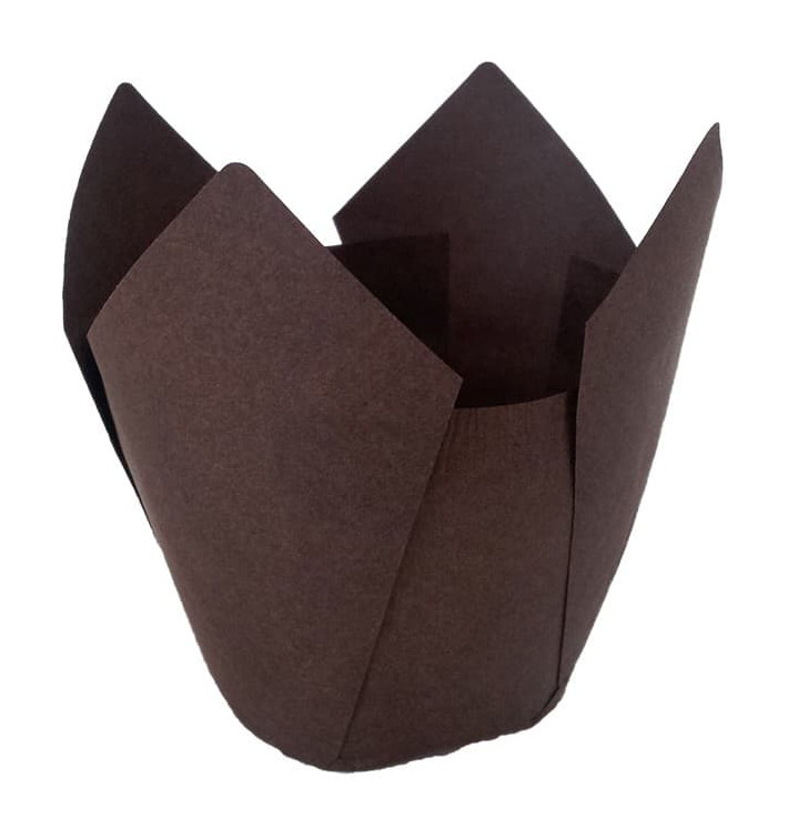 Cukrářské Papírové Košíčky " Muffin " Tulipán Ø50x55/80 mm Hnědá (3500 Kousky) Cukrářské Papírové Košíčky " Muffin " Tulipán Ø50x55/80 mm Hnědá (3500 Kousky)