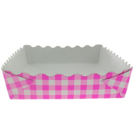 Papírové Podnos Zavřeno Vafle 18,2x12,2x3cm Růžová (500 Kousky)
