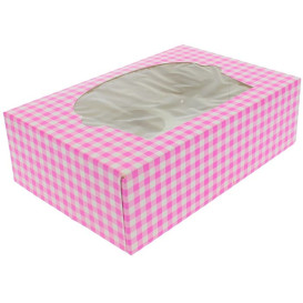 Krabička 6 Cukrářské se Stojanem 24,3x16,5x7,5cm Růžová (20 Kousky)