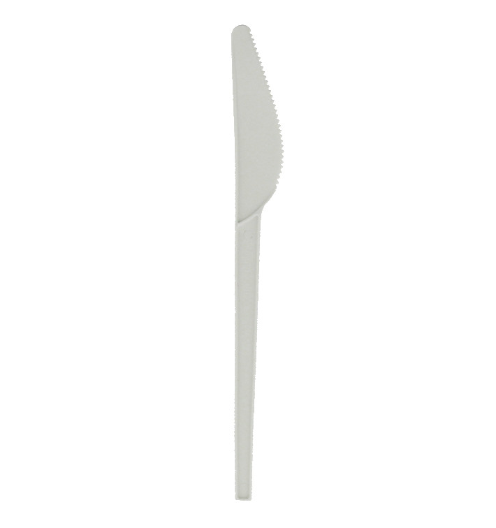 Nůž Biologicky Odbouratelný CPLA Bílý 165mm (50 Kousky) Nůž Biologicky Odbouratelný CPLA Bílý 165mm (50 Kousky)