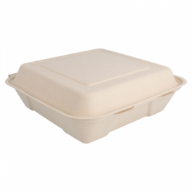 Menu Box z Cukrové Třtiny 225x225x75mm (50 Kousky)