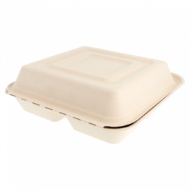 Menu Box z Cukrové Třtiny 3 Vrstvami 250x250x75mm (250 Kousky)