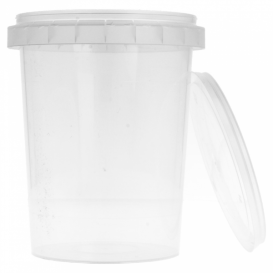 Plastové Obaly s Víčko s Integrovaným Víčkem 520 ml Ø9,5 (19 Kousky)
