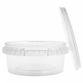 Plastové Obaly s Víčko s Integrovaným Víčkem 300 ml Ø11,8 (374 Kousky)