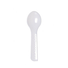  Lžička Zmrzlinová Kompostovatelné CPLA Bílý 7,5 cm (200 Kousky)