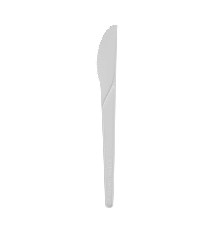 Kompostovatelný Nůž CPLA Bílý 17,2 cm (1000 Kousky) Kompostovatelný Nůž CPLA Bílý 17,2 cm (1000 Kousky)