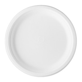Talíř z Cukrové Třtiny Bagasové Bílý Ø25,3 cm (500 Kousky)