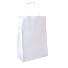 Papírové Tašky Kraft Bílá s Ouškems 100g 25+13x33cm (25 Kousky)