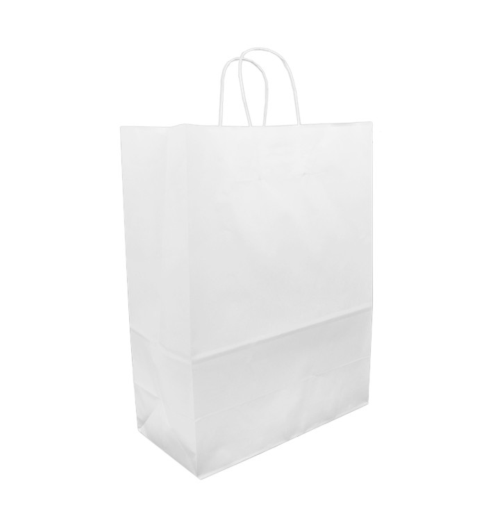 Papírové Tašky Kraft Bílá s Ouškems 90g 32+16x43 cm (250 Kousky) Papírové Tašky Kraft Bílá s Ouškems 90g 32+16x43 cm (250 Kousky)