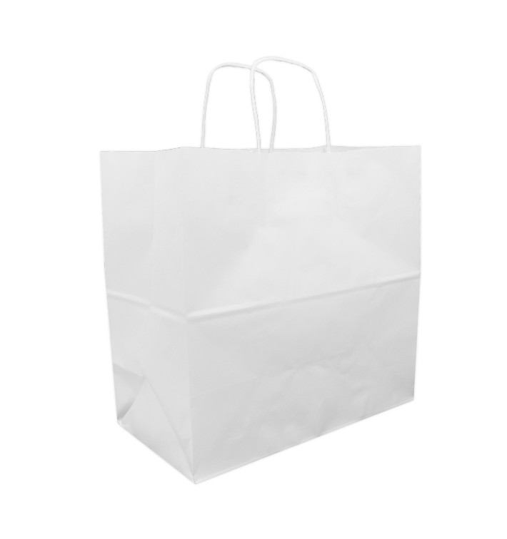 Papírové Tašky Kraft Bílá s Ouškems 90g 32+16x31 cm (250 Kousky) Papírové Tašky Kraft Bílá s Ouškems 90g 32+16x31 cm (250 Kousky)