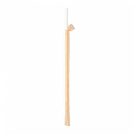 Papírová Rovná Brčka Bílý Balené Kraft Ø6mm 21cm (250 Kousky)