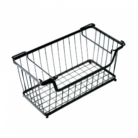 Stohovatelný Koš s Ouškems Ocel Černá 330x275x227mm (12 Kousky)