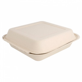 Menu Box z Cukrové Třtiny Přírodní 20x20x7,5cm (250 Kousky)