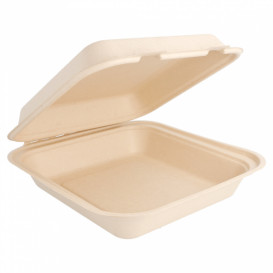 Menu Box z Cukrové Třtiny Přírodní 20x20x7,5cm (250 Kousky)