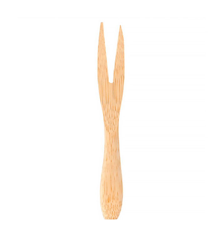 Mini Bambusová Vidlička pro Ochutnávky 9cm (1000 Kousky) Mini Bambusová Vidlička pro Ochutnávky 9cm (1000 Kousky)