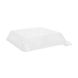 Víčko Plastové PET Průhledný 14,1x14,1cm (500 Kousky)