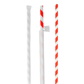 Papírová Rovná Brčka Balené Ø6mm 20cm (250 Kousky)