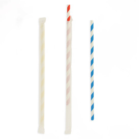 Flexibilní Brčka Papírové Odrůda Balené Ø6mm 23cm (250 Kousky)