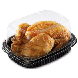 Potravinářské Obaly PP Černá 800ml 215x170x40mm (320 Kousky)