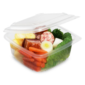 Miska s Víčkem PP Průhledný 830ml 158x155mm (50 Kousky)