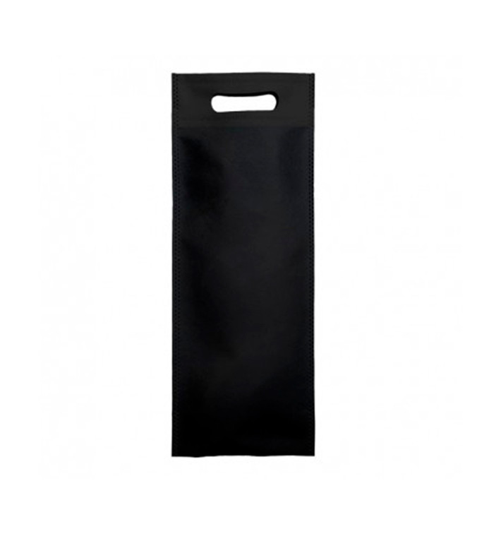 Plátěná Taškna Láhev s Průhmatem Černá 17+10x40cm (25 Kousky) Plátěná Taškna Láhev s Průhmatem Černá 17+10x40cm (25 Kousky)