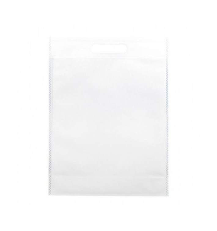 Plátěná Taška TNT s Průhmatem Bílá 30+10x40cm (200 Kousky) Plátěná Taška TNT s Průhmatem Bílá 30+10x40cm (200 Kousky)