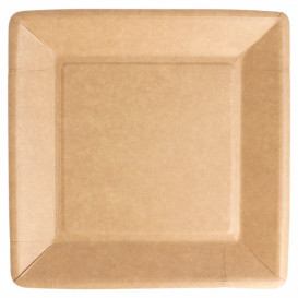 Papírové Talíř Biocated Přírodní Čtvercový 18cm (20 Kousky)