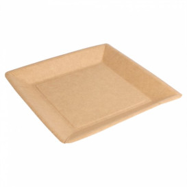 Papírové Talíř Biocated Přírodní Čtvercový 18cm (20 Kousky)